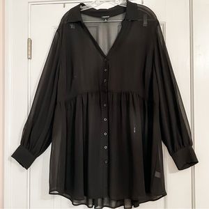 TORRID Size 2 Black Collared V-Neck Tunic (XXL)